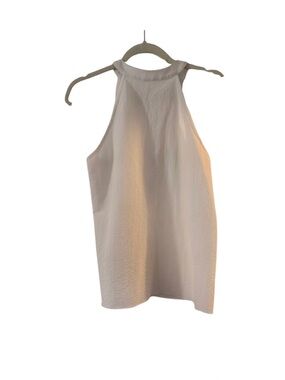 White Sleeveless Halter High Neck Top